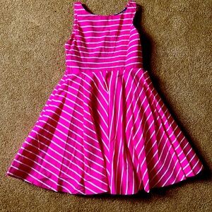 All occasions pink and white striped dress